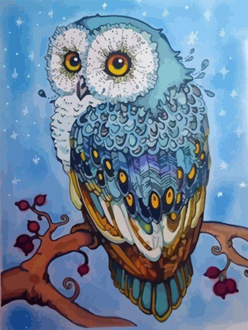 Kreuzstich 32x40cm – Herzige Eule - Kidis Art