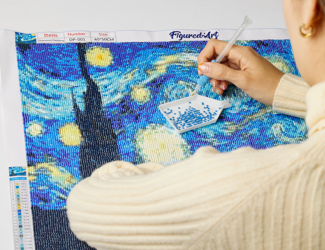 Diamond Painting 40x50 gerollte Leinwand Figured’Art Blumenhändler in Paris - Kidis Art