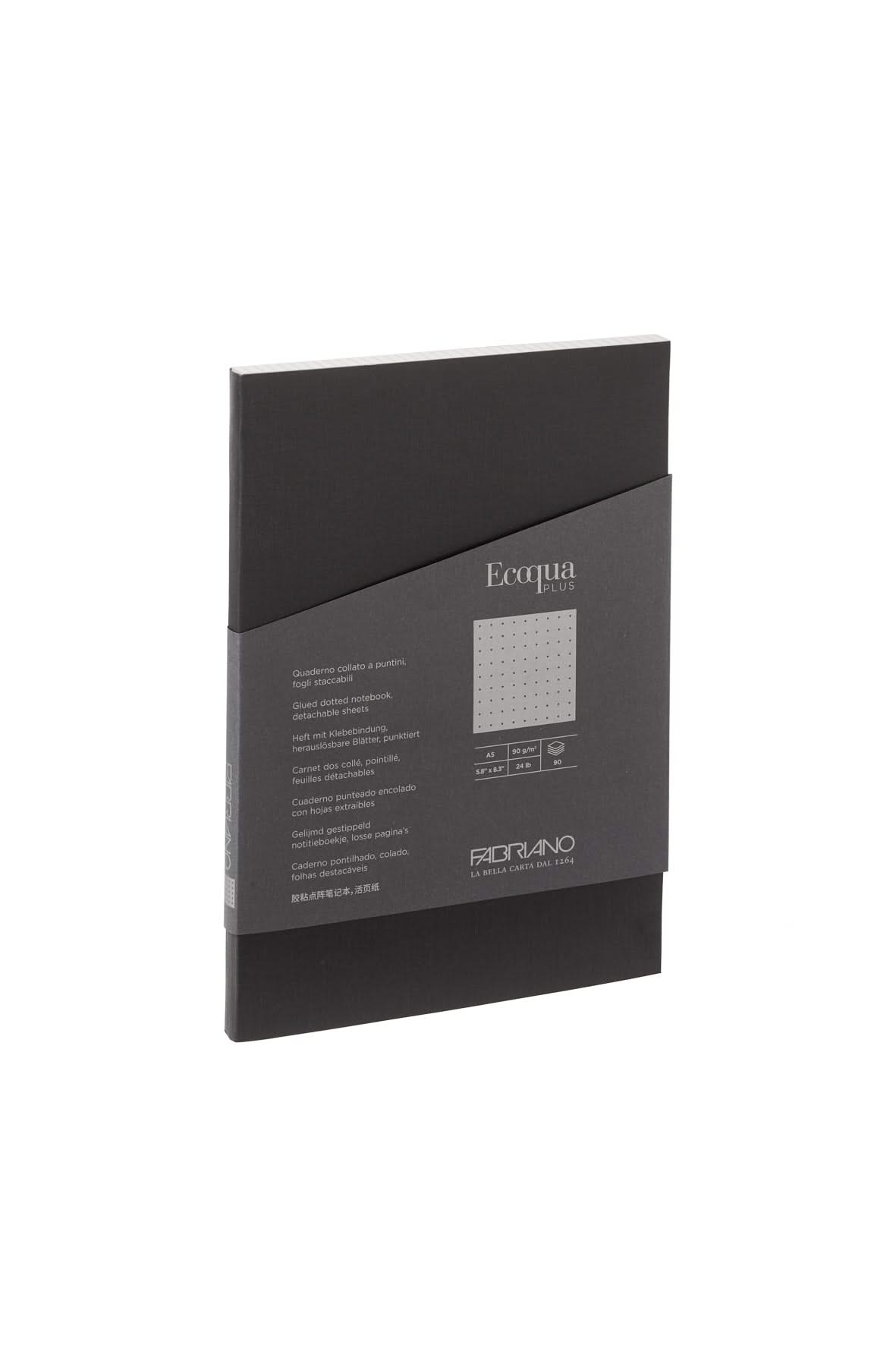 Fabriano Ecoqua Plus Block - nero - A5 - dots - Kidis Art