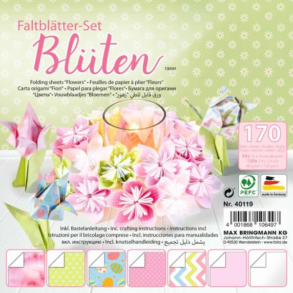 Faltblätter-Set Blüten 170Blatt sortiert - Kidis Art