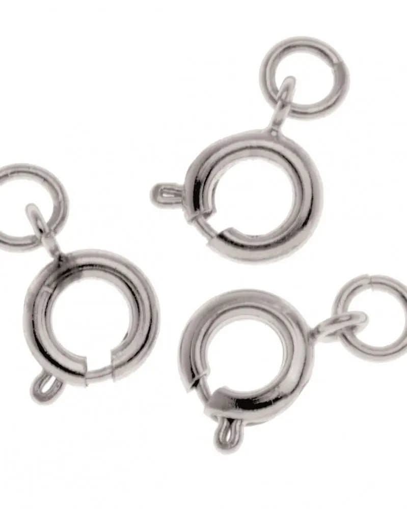 Federring mit Ring 10St, 7mm silberfarben - Kidis Art