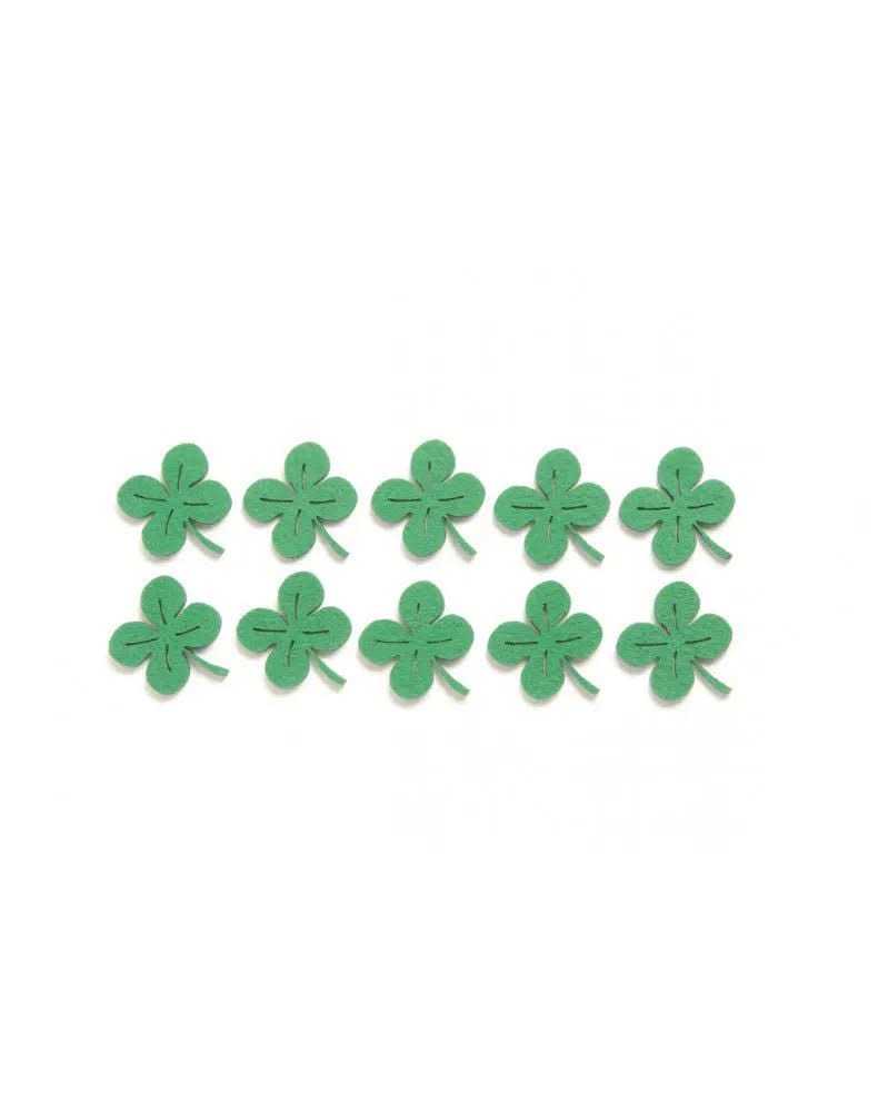 Filz-Kleeblatt 10St, 3,5cm, grün - Kidis Art