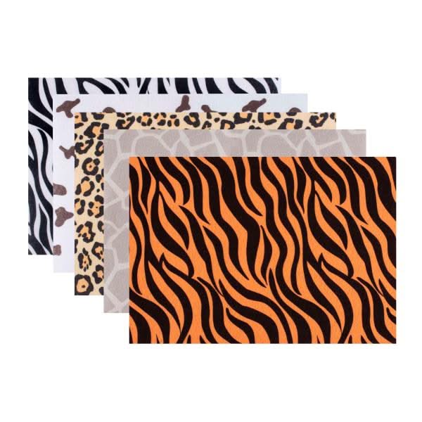 Filz-Packung 5er Set Tierfelloptik, 20x30cm - Kidis Art