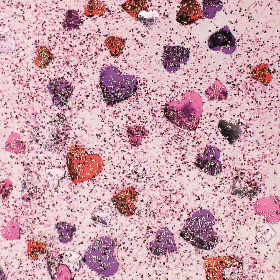 Glitterglue Flasche 53ml "Confetti" Herzen rot/pink - Kidis Art