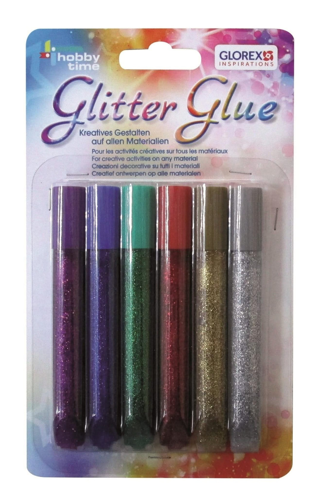 Glitterglue Stifte 6x10,5ml Standardfarben - Kidis Art