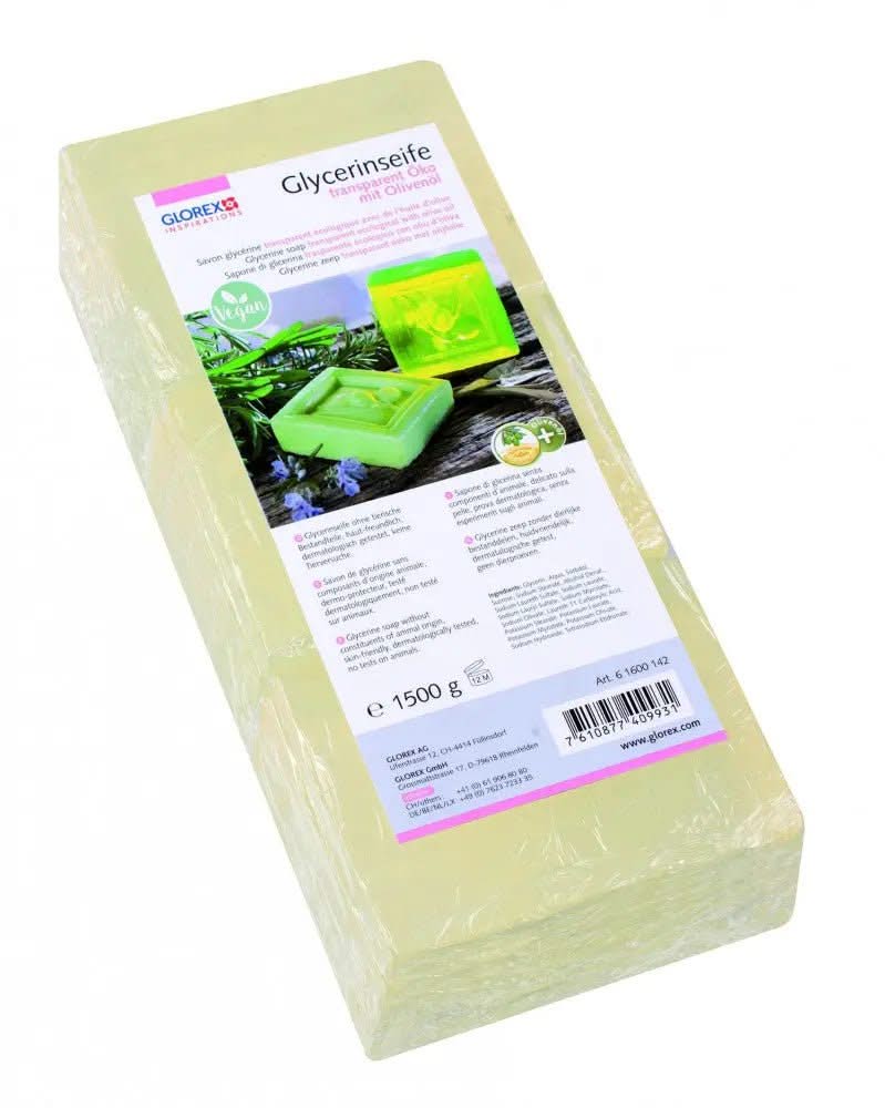 Glycerin-Seife Öko 1500g mit Olivenöl transparent - Kidis Art