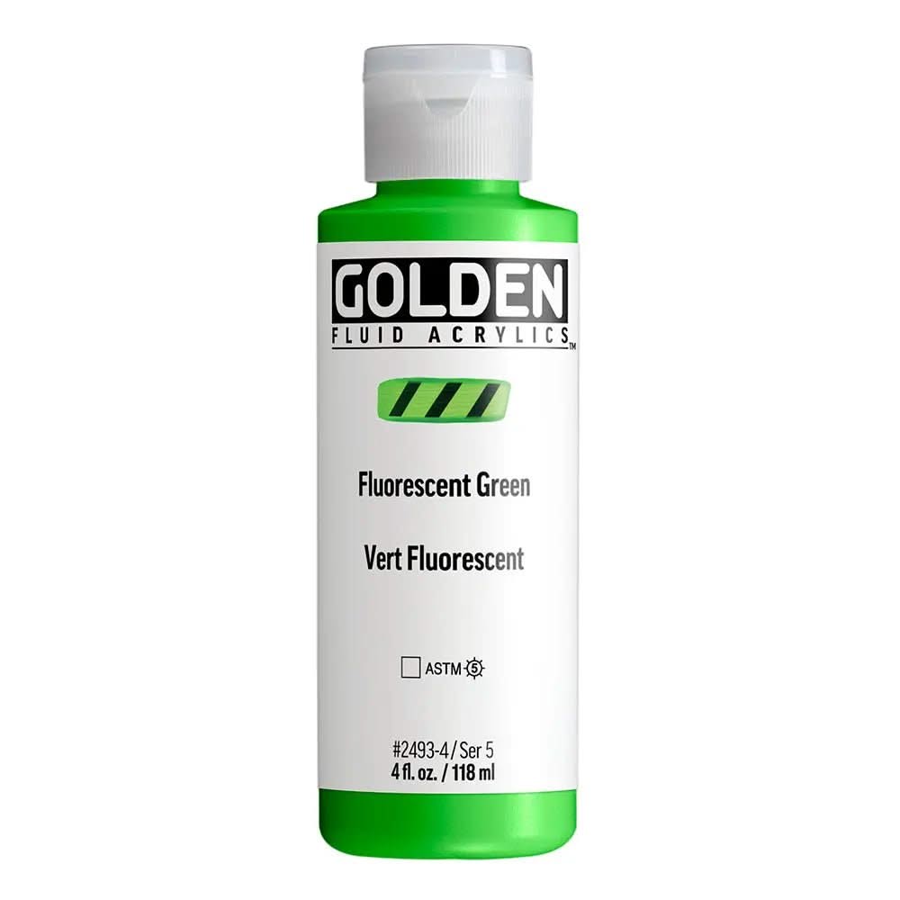 Golden Fluid Acrylfarbe Fluoreszierend Grun 118 ml - Kidis Art