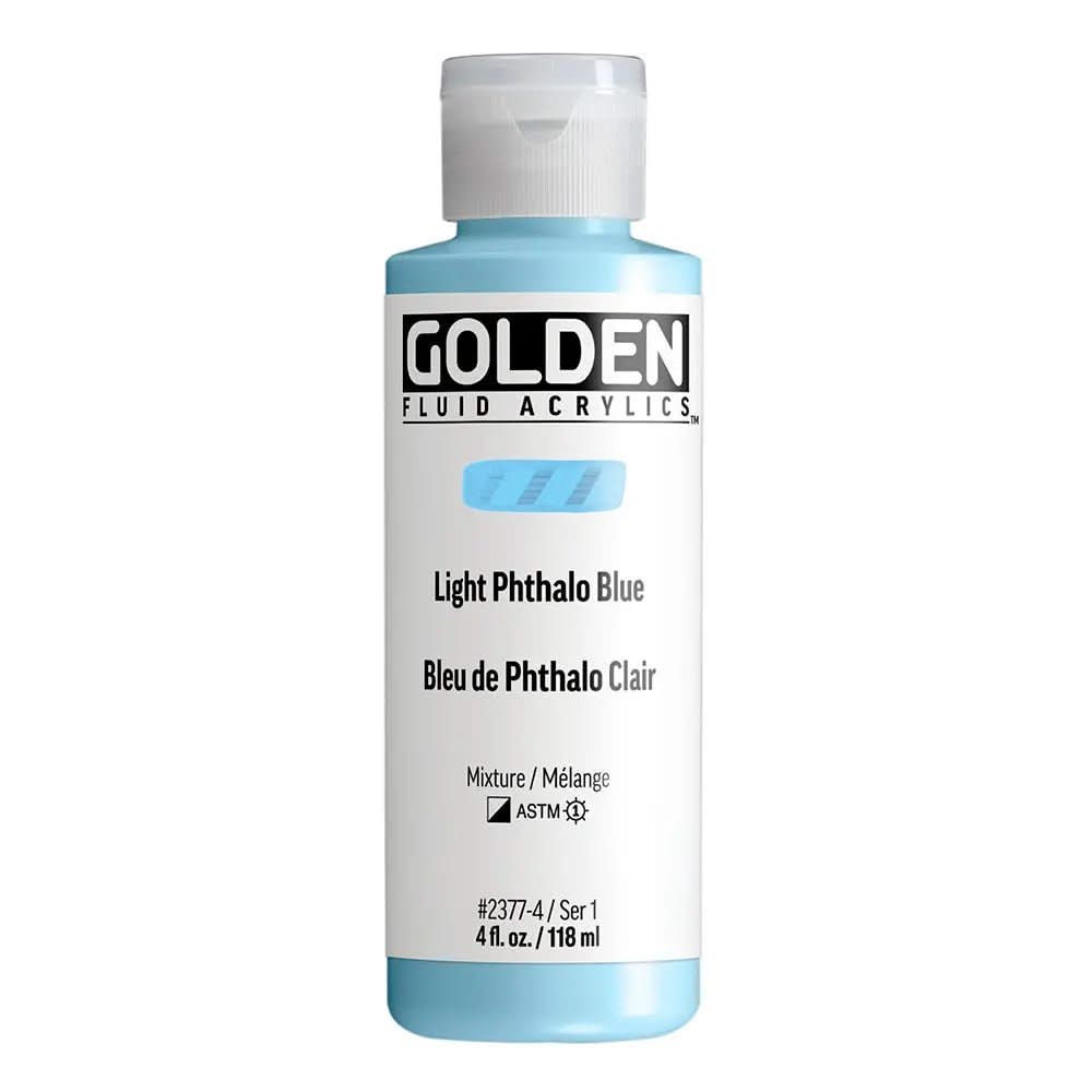 Golden Fluid Acrylfarbe Phthaloblau Hell 118 ml - Kidis Art