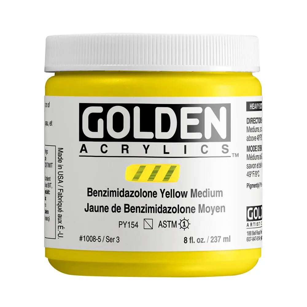 Golden Heavy Body Acrylfarbe Benzimidazolon Gelb Mittel 59 ml - Kidis Art