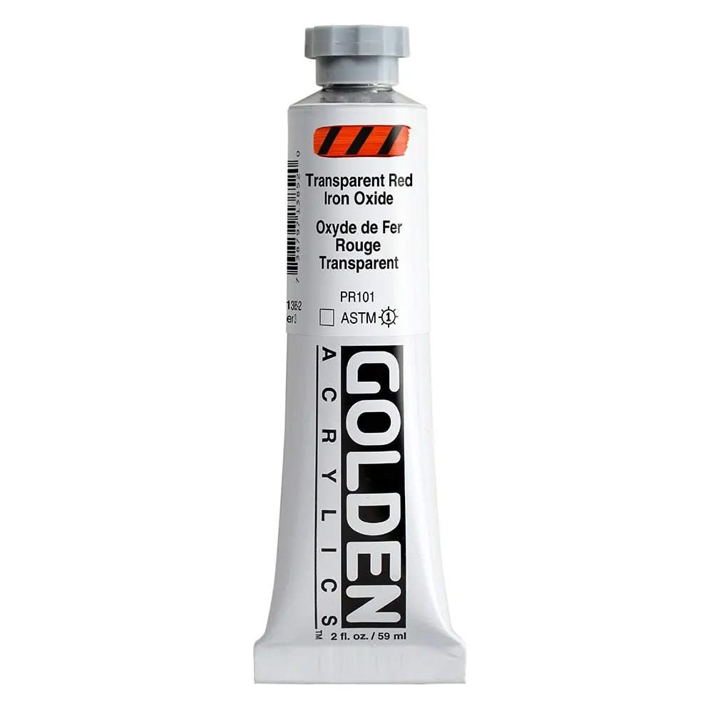 Golden Heavy Body Acrylfarbe Eisenoxidrot Transparent 59 ml - Kidis Art