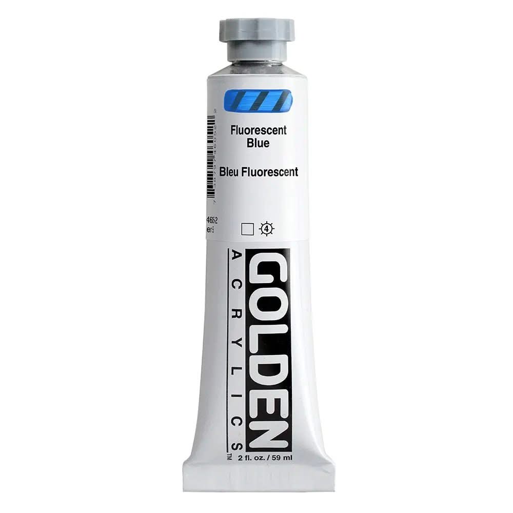 Golden Heavy Body Acrylfarbe Fluoreszierend Blau 59 ml - Kidis Art
