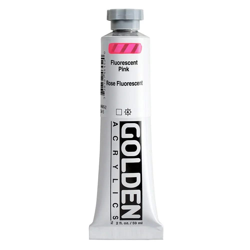 Golden Heavy Body Acrylfarbe Fluoreszierend Pink 59 ml - Kidis Art