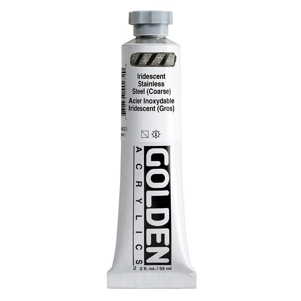 Golden Heavy Body Acrylfarbe Irisierend Edelstahl (Grob)59 ml - Kidis Art
