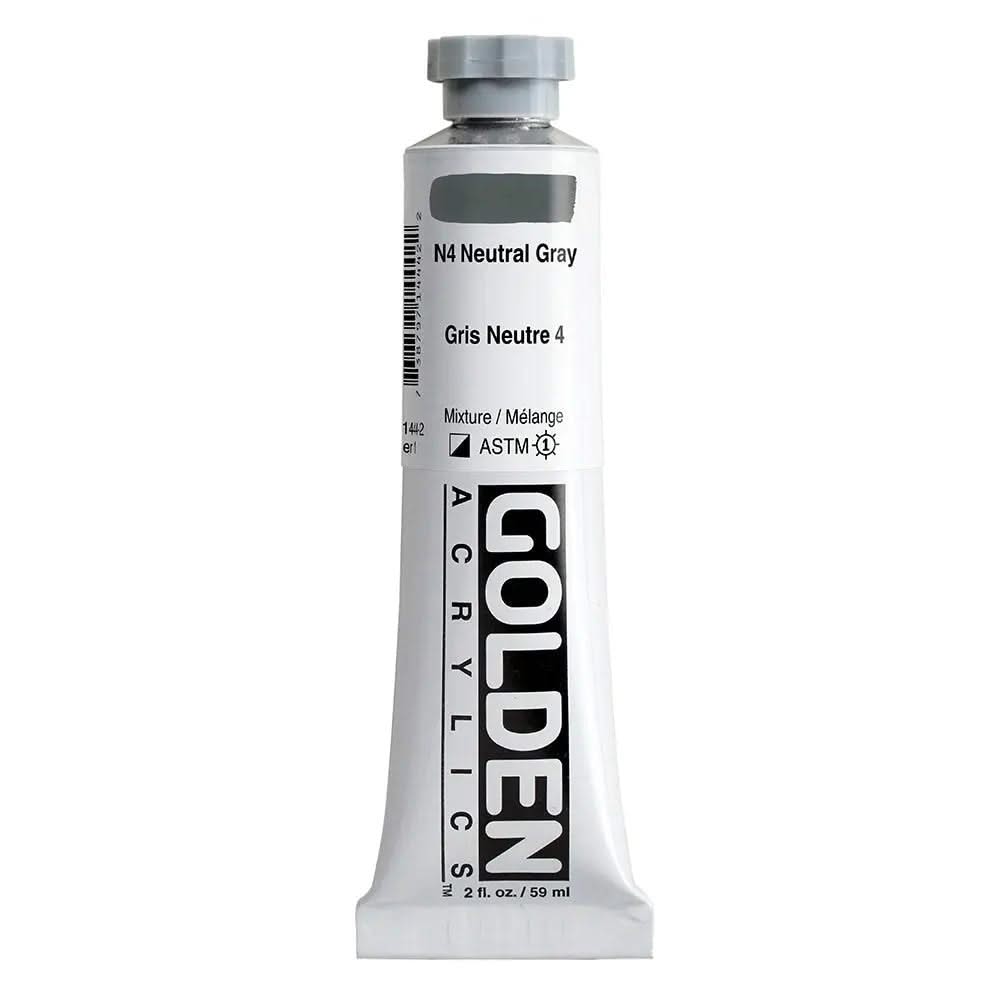 Golden Heavy Body Acrylfarbe N4 Neutral Grau 59 ml - Kidis Art