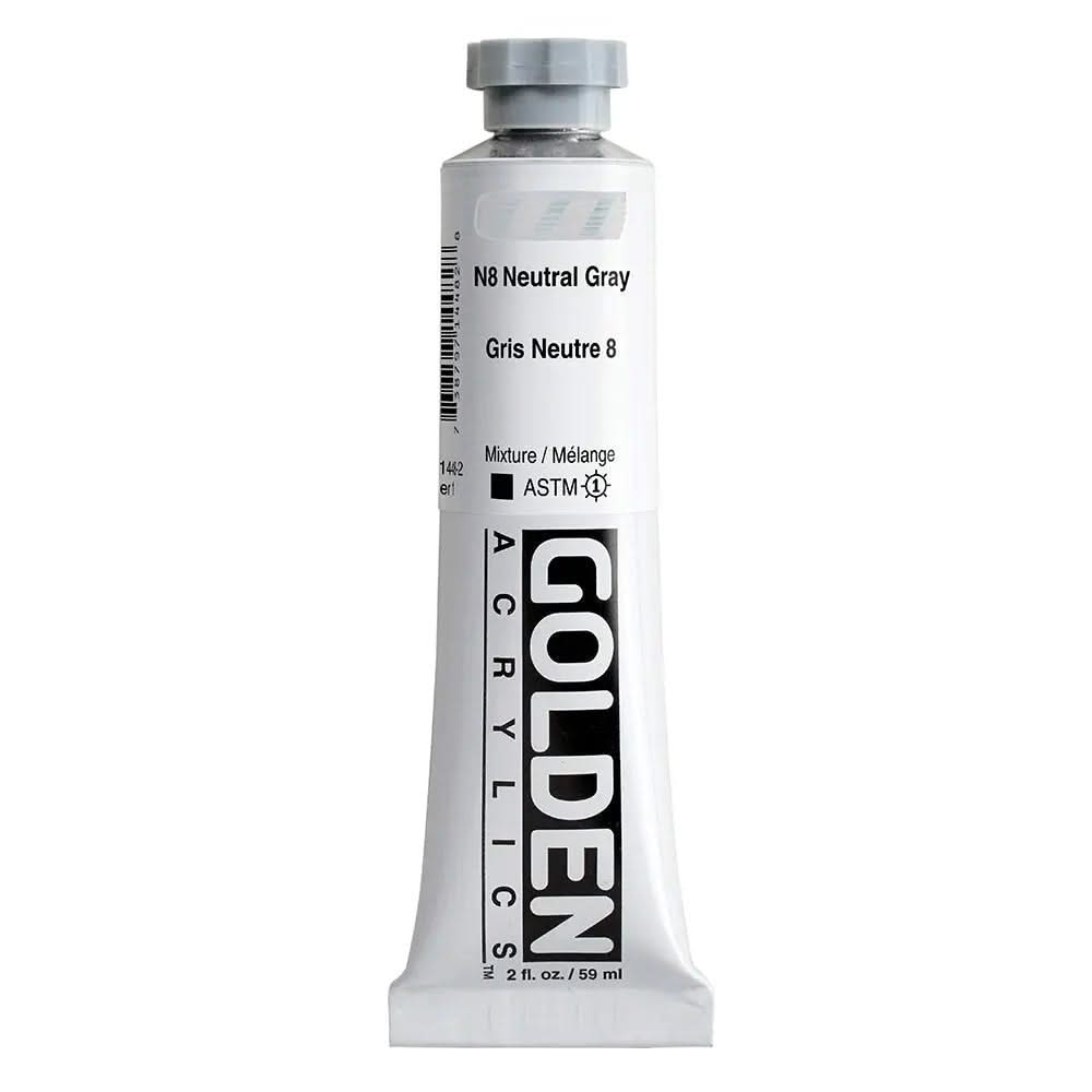 Golden Heavy Body Acrylfarbe N8 Neutral Grau 59 ml - Kidis Art