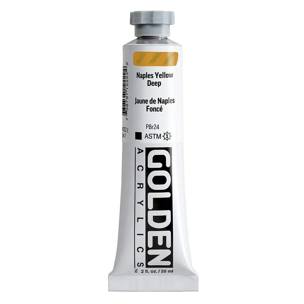 Golden Heavy Body Acrylfarbe Neapelgelb Dunkel 59 ml - Kidis Art