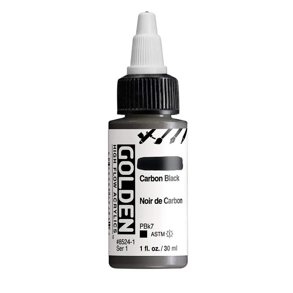 Golden High Flow Acrylfarbe Carbonschwarz 30 ml - Kidis Art