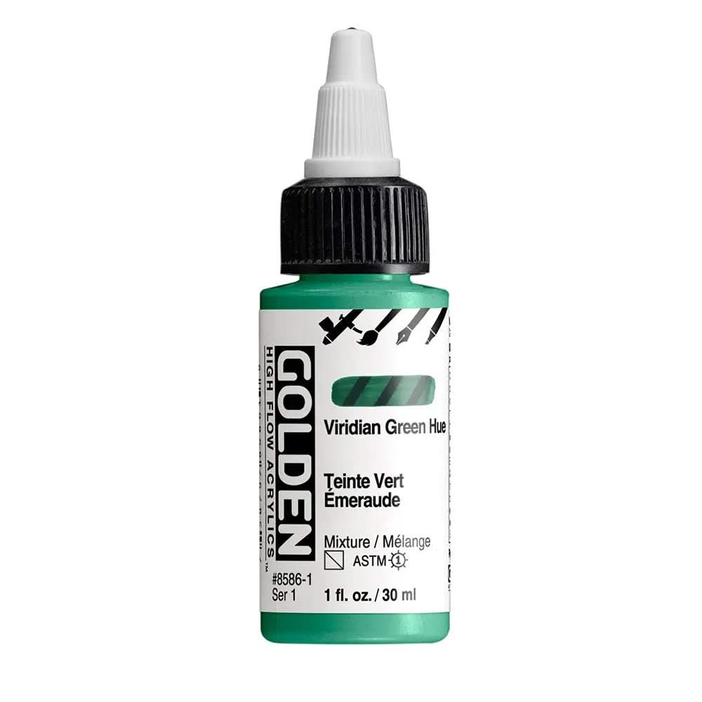 Golden High Flow Acrylfarbe Chromoxidgrun Farbton 30 ml - Kidis Art
