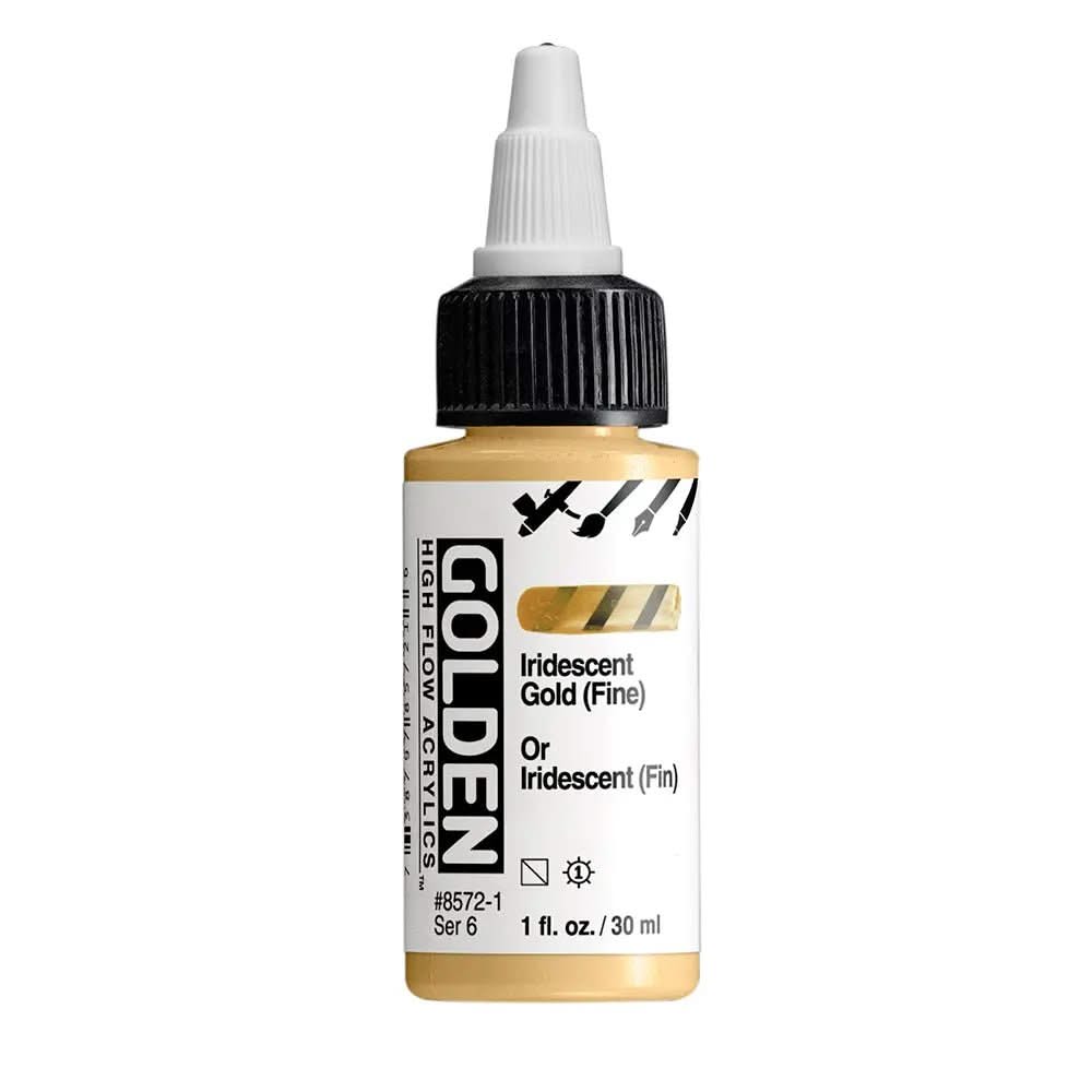 Golden High Flow Acrylfarbe Irisierende Gold (Fein) 30 ml - Kidis Art