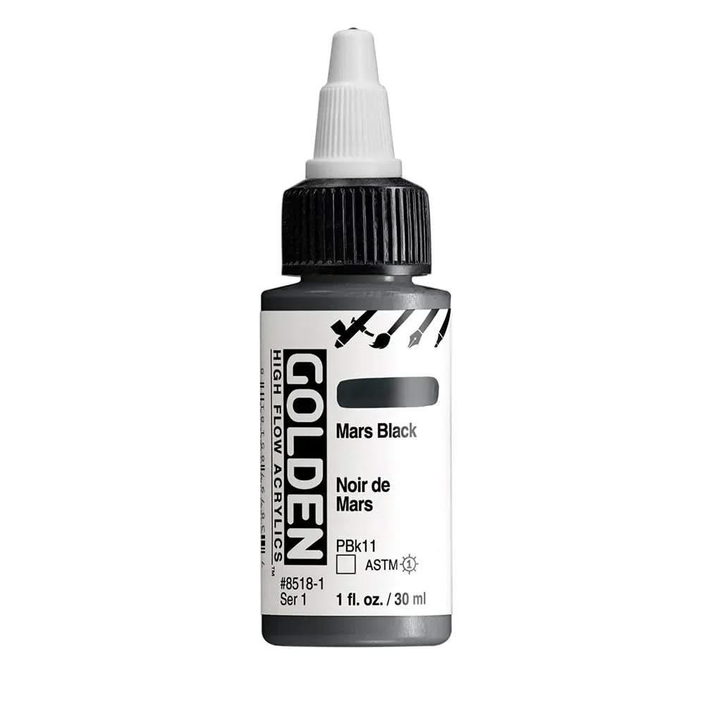 Golden High Flow Acrylfarbe Marsschwarz 30 ml - Kidis Art