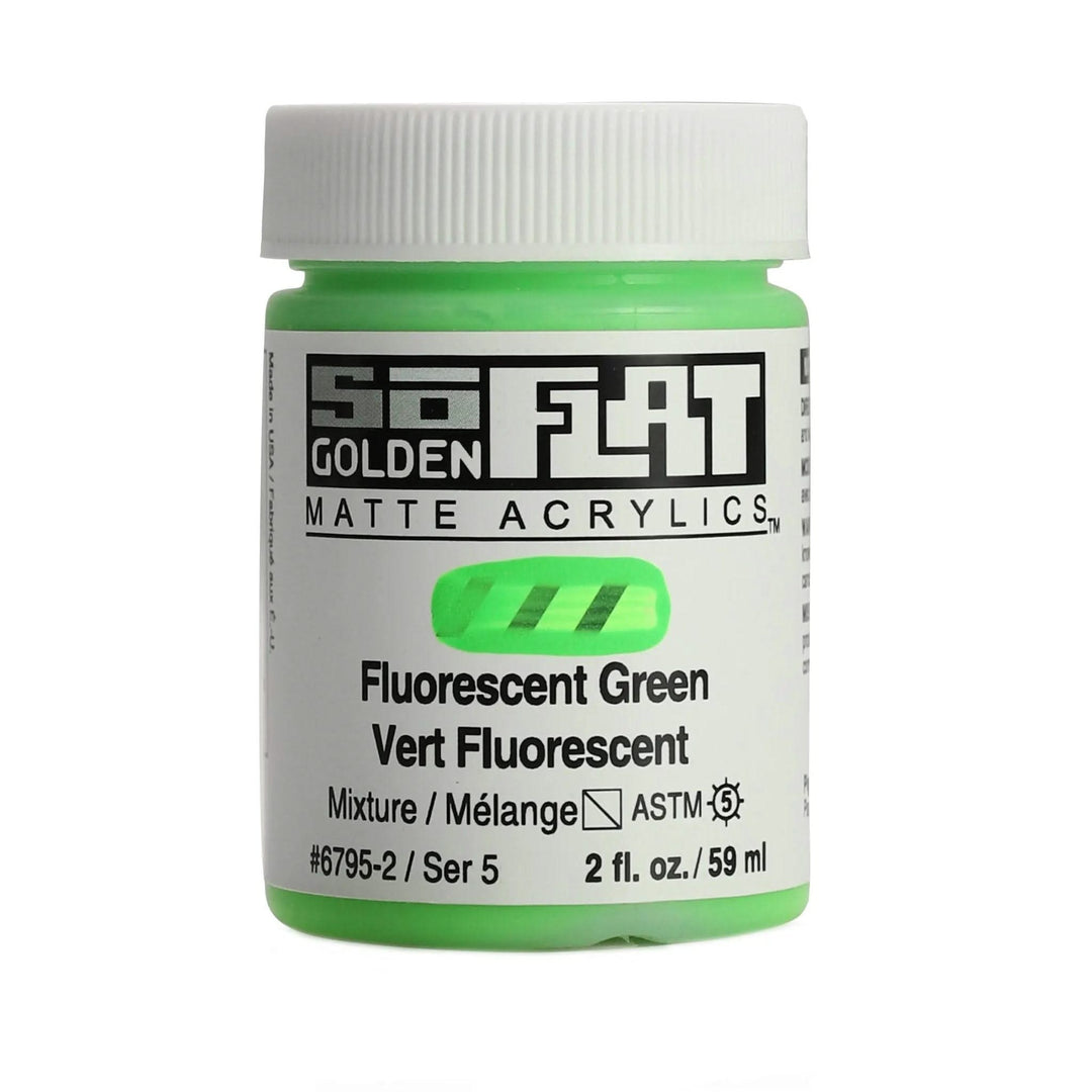 Golden SoFlat Acrylfarbe Fluoreszierend Grun 59 ml - Kidis Art