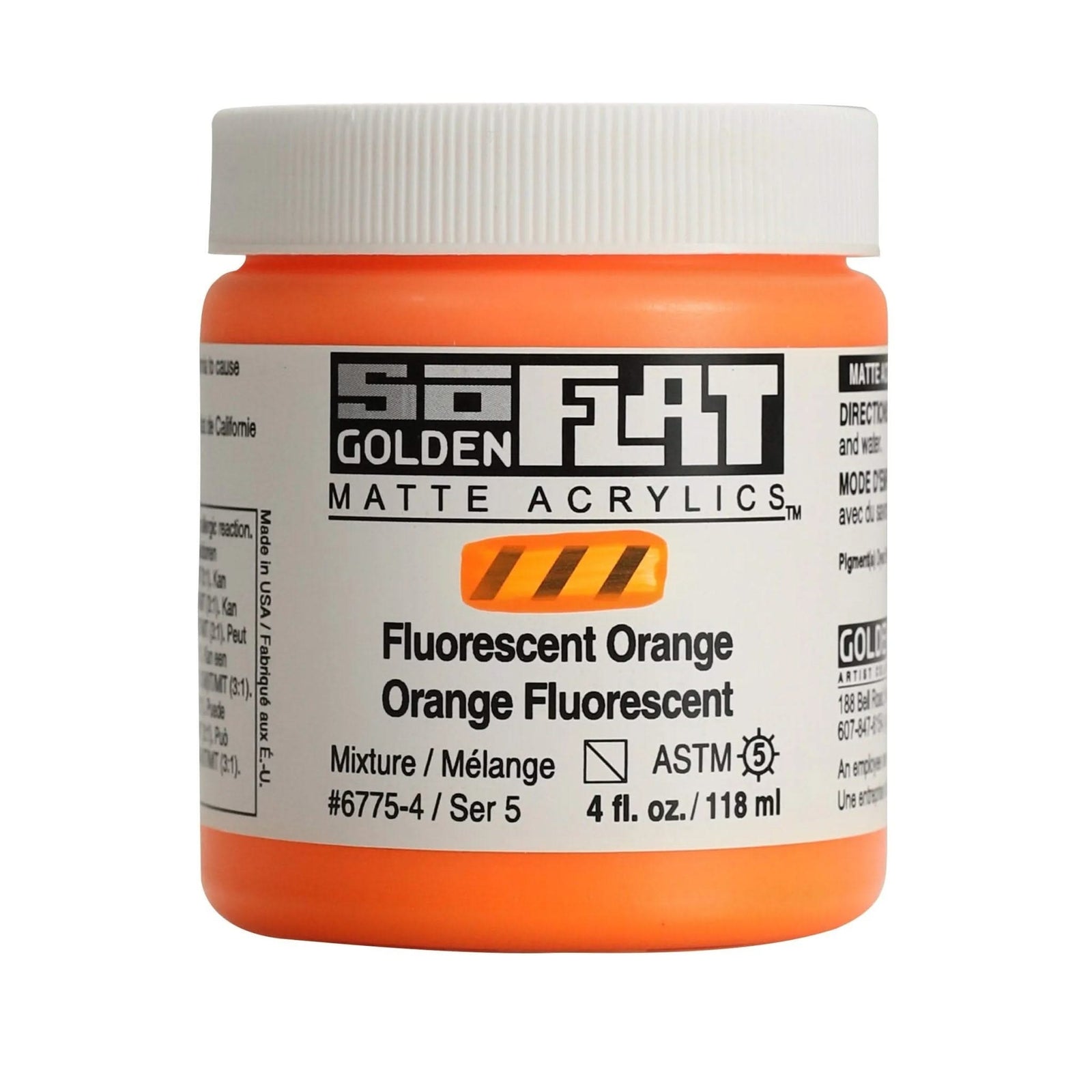 Golden SoFlat Acrylfarbe Fluoreszierend Orange 118 ml - Kidis Art