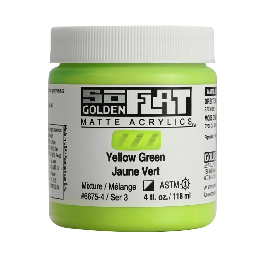 Golden SoFlat Acrylfarbe Gelbgrun 118 ml - Kidis Art