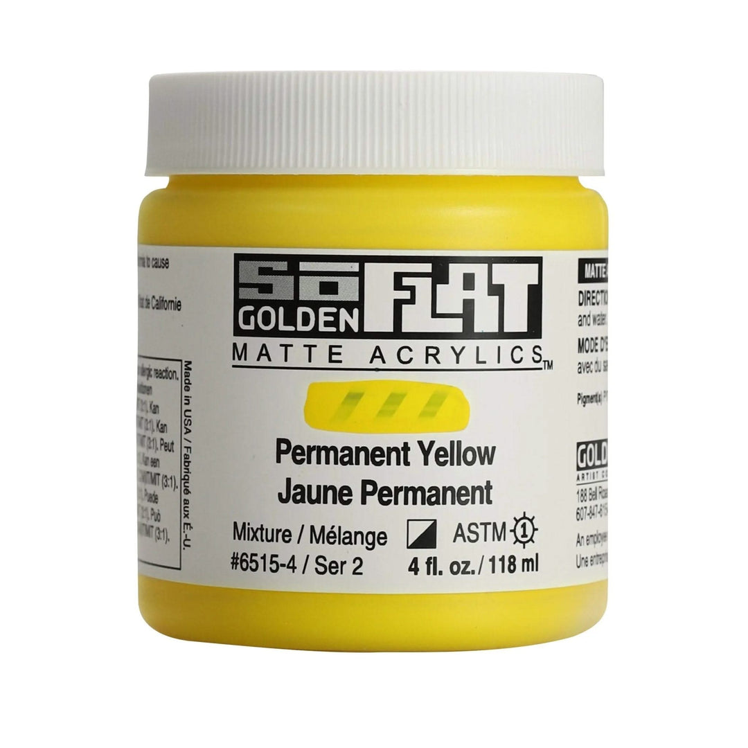 Golden SoFlat Acrylfarbe Permanent Gelb 118 ml - Kidis Art