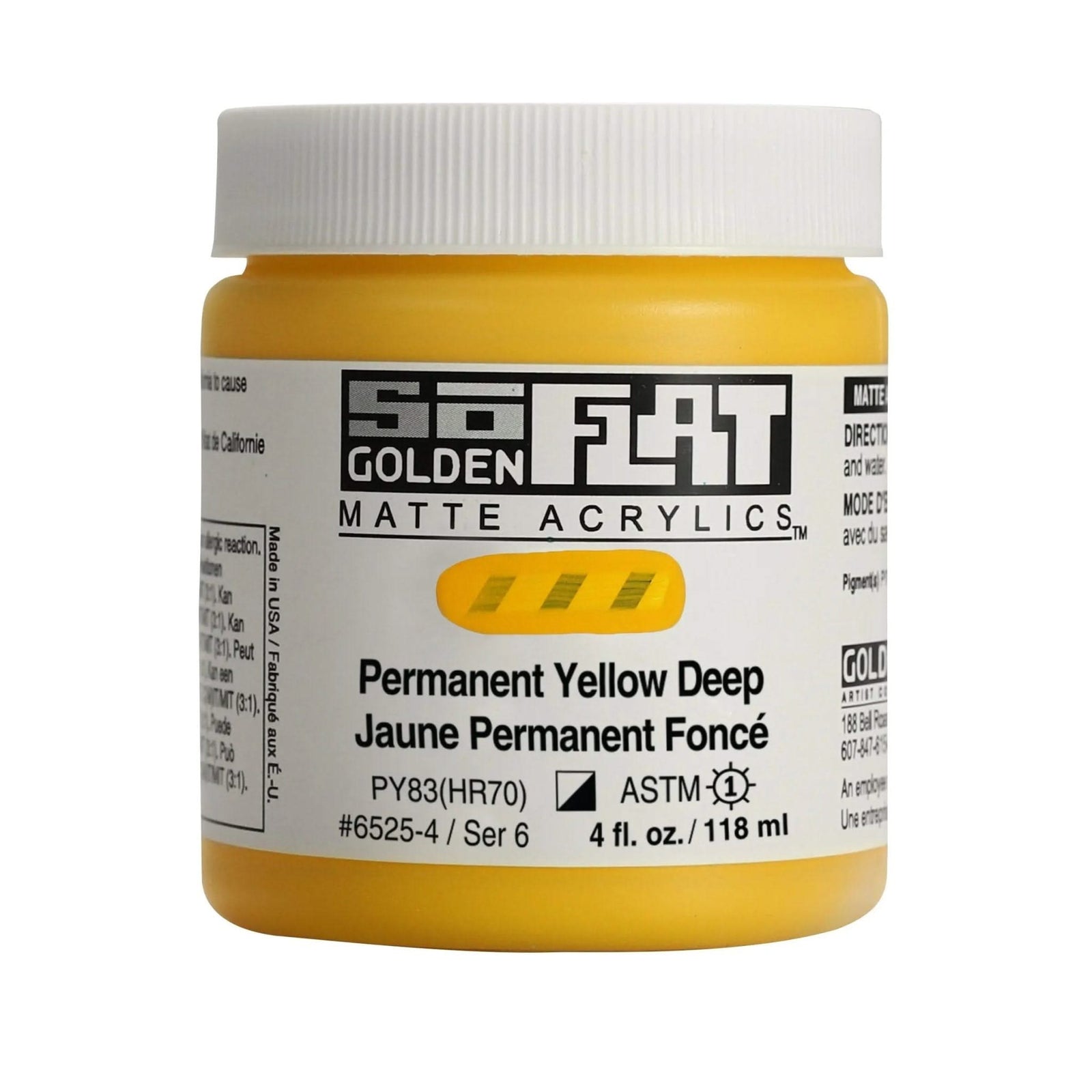Golden SoFlat Acrylfarbe Permanent Gelb Dunkel 118 ml - Kidis Art