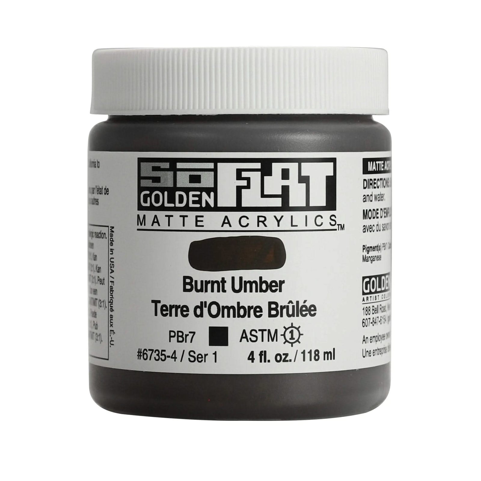 Golden SoFlat Acrylfarbe Umbra Gebrannt 118 ml - Kidis Art
