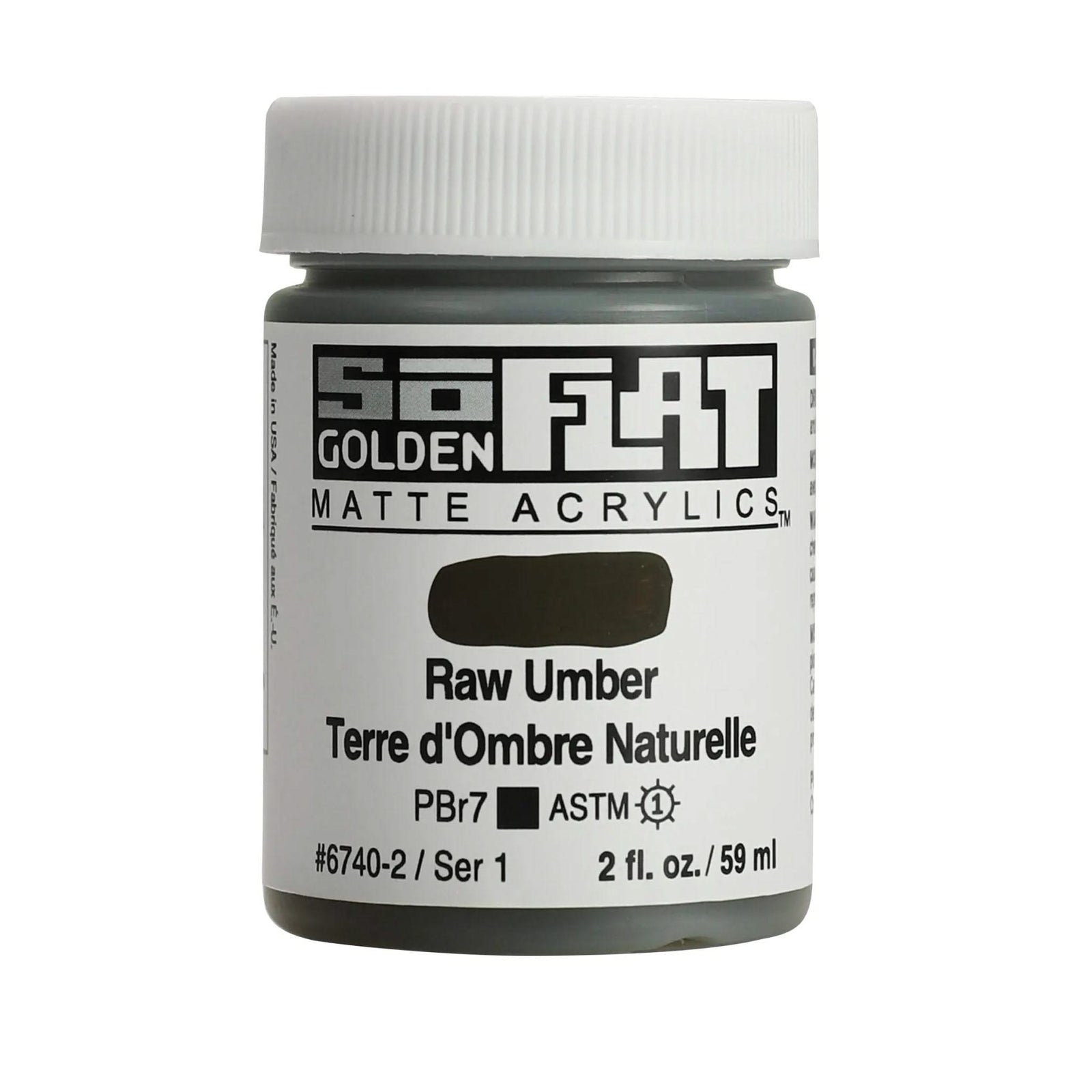 Golden SoFlat Acrylfarbe Umbra Natur 2 Oz. /59 ml - Kidis Art
