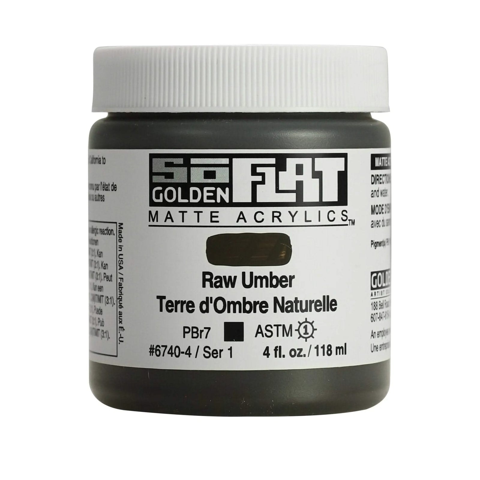 Golden SoFlat Acrylfarbe Umbra Natur 4 Oz. /118m - Kidis Art