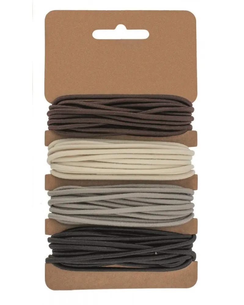 Gummibänder, 4x3m, Ø 2mm, beige/grau/braun/schwarz - Kidis Art