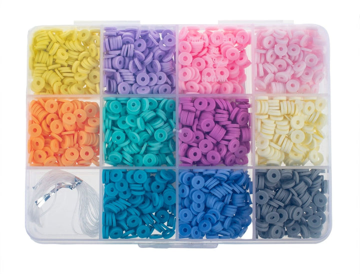 Heishi-Perlen-Set pastell ca.1.000St./pcs - Kidis Art