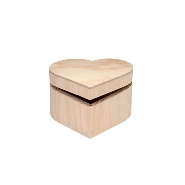 Herz-Box Holz 9x8,5x6cm, FSC - Kidis Art