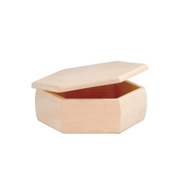 Holzkassette 6-eck 18x6cm, FSC - Kidis Art