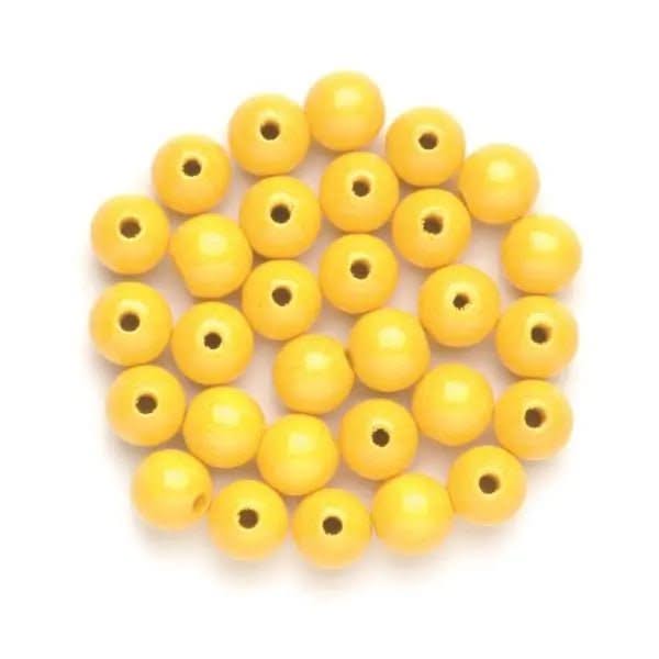 Holzperle 10mm 47St gelb, FSC - Kidis Art