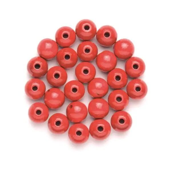 Holzperle 6mm 118St karminrot - Kidis Art