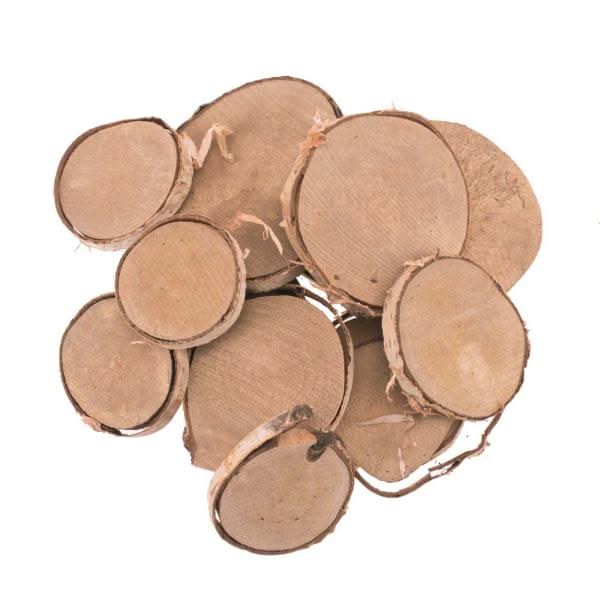 Holzscheiben, rund, 350g sort Birken - Kidis Art
