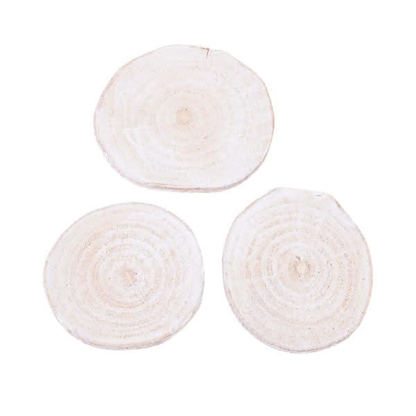 Holzscheiben, weiss, Weiden 6-8cm, Dicke:0,5cm, 20St. - Kidis Art