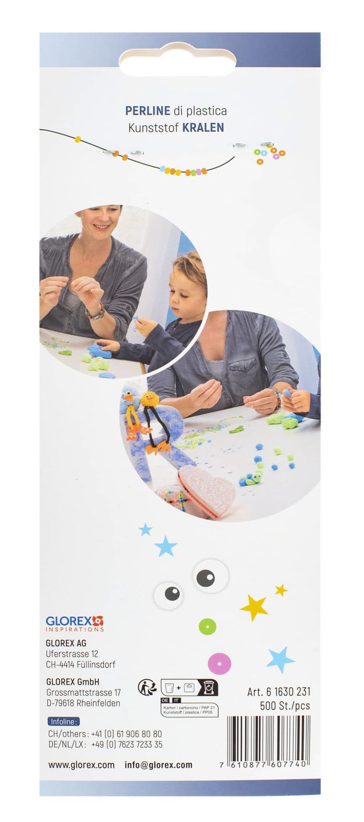 Kunststoffperlen-Set 6mm 500St rosa/lila-Töne - Kidis Art
