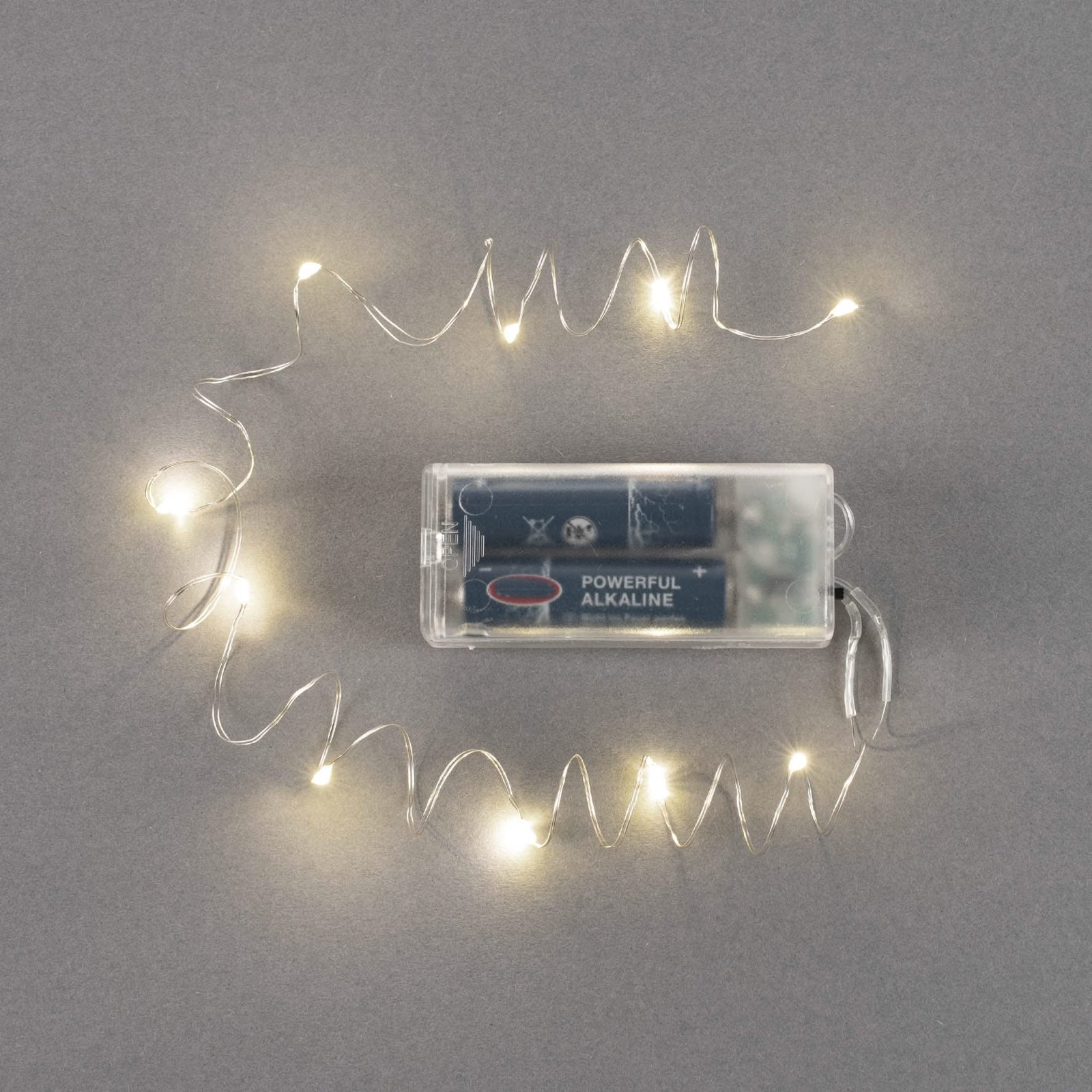 LED Lichterkette 10tlg, Timer warmweiss, 2AA Batterien, 1m - Kidis Art
