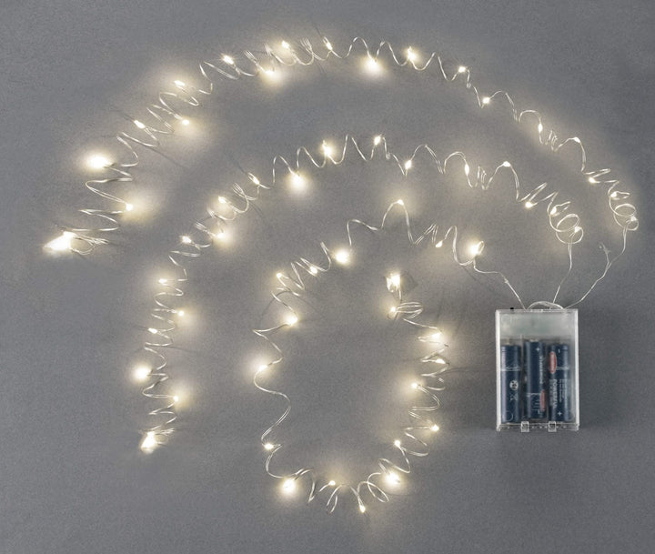 LED Lichterkette 60tlg, Timer warmweiss, 3AA Batt., 3x2m - Kidis Art