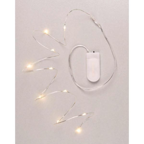 LED-Mini-Lichterkette 10 tlg. Timer, CR2032 Batterie 1,1m - Kidis Art