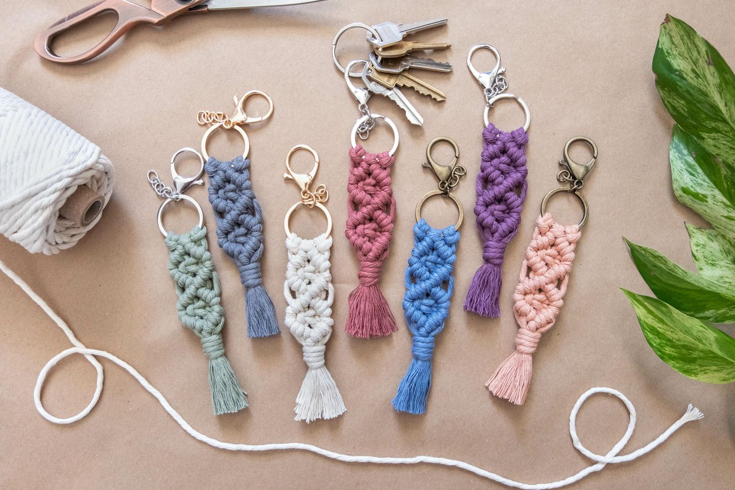 Makramee Cord 3mm 250g, gewebt, creme - Kidis Art