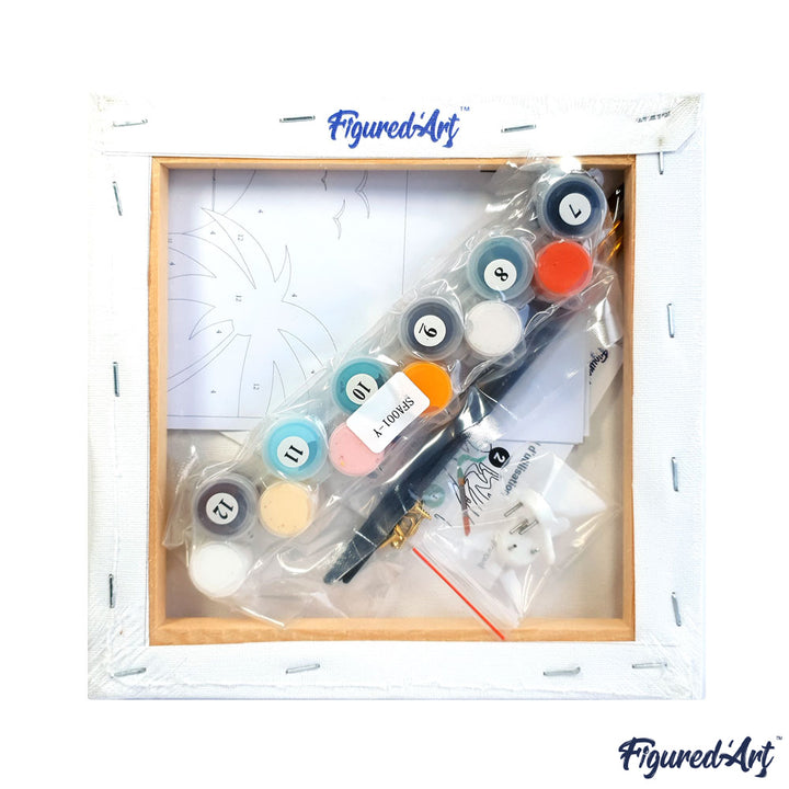 Mini Malen nach Zahlen mit Rahmen 20x20cm - Weihnachtskatze und -hund - Kidis Art