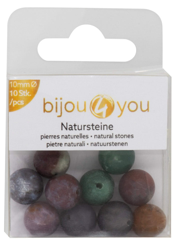 Natursteine, 10mm, 10St. India Agate - Kidis Art