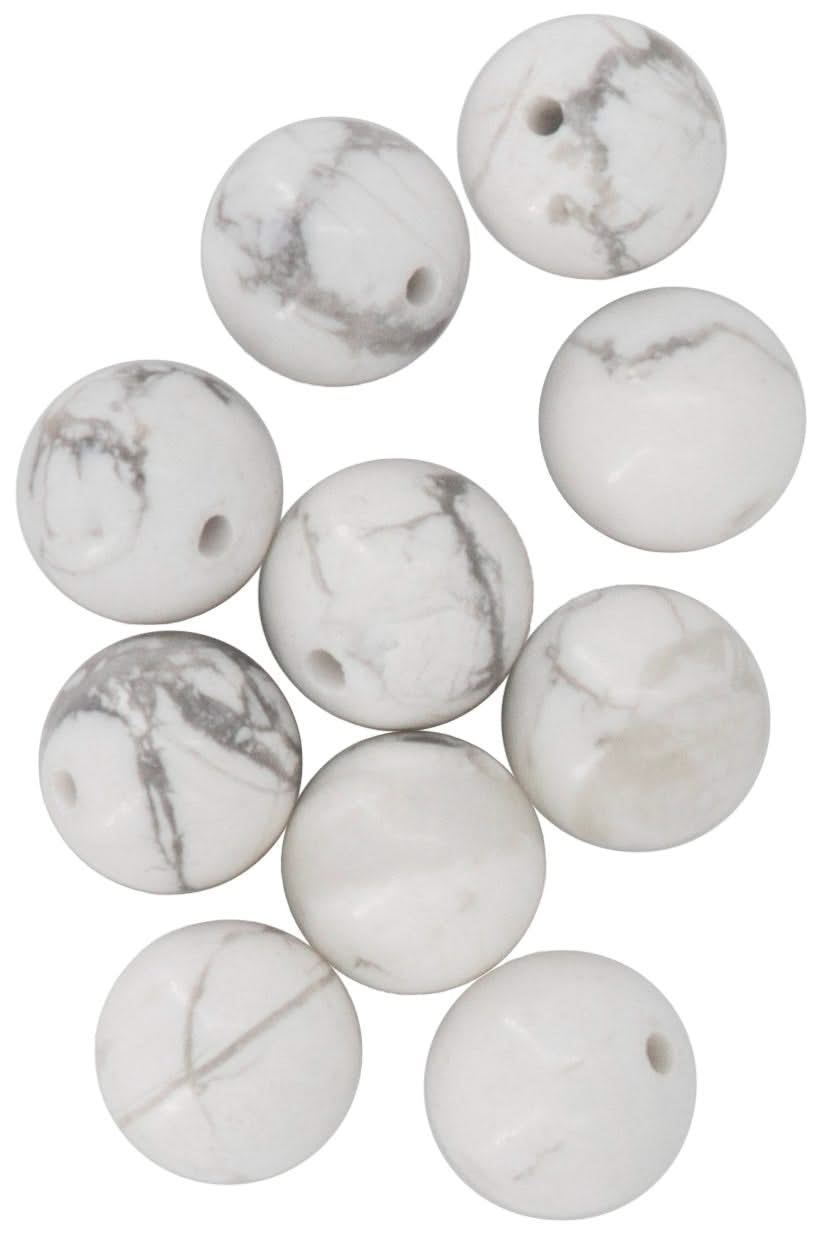 Natursteine, 8mm, 10St. Howlite - Kidis Art