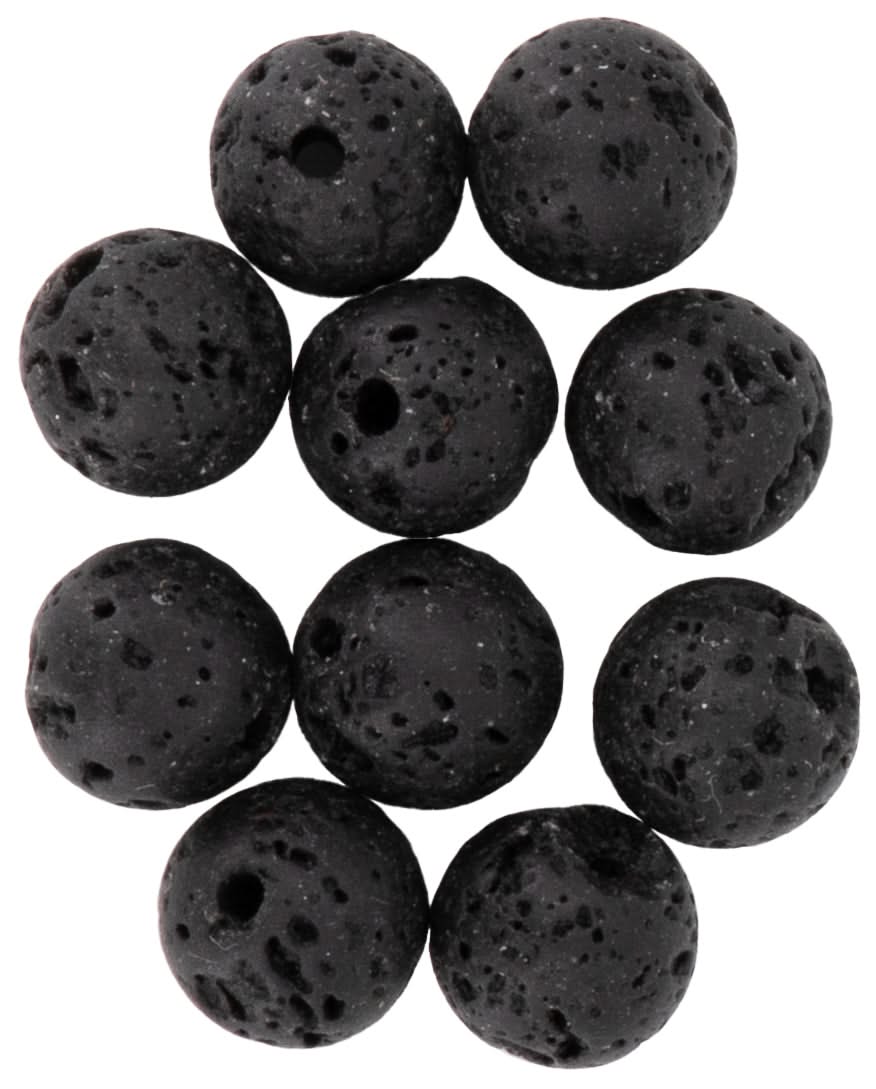 Natursteine, 8mm, 10St. Lava Stone - Kidis Art