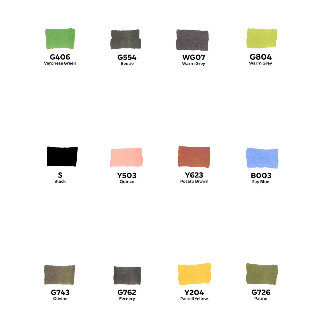 Toki Fader Marker 12er Forest Set